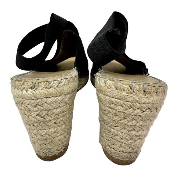 Adrienne Vittadini CALLA Espadrille Wedge Sandals Womens 10M Black Chunky Boho - Picture 5 of 13